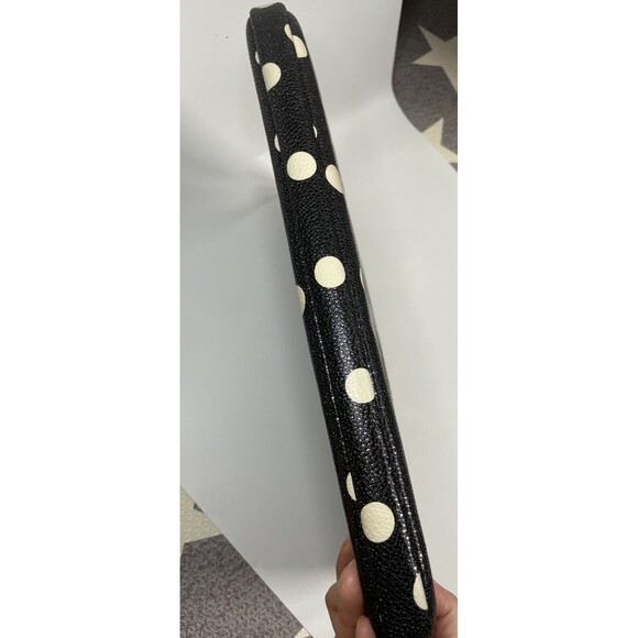 Kate Spade New York Laptop Ipad Tablet Case Bag Black Polka Dots Padded Zip - Picture 7 of 9
